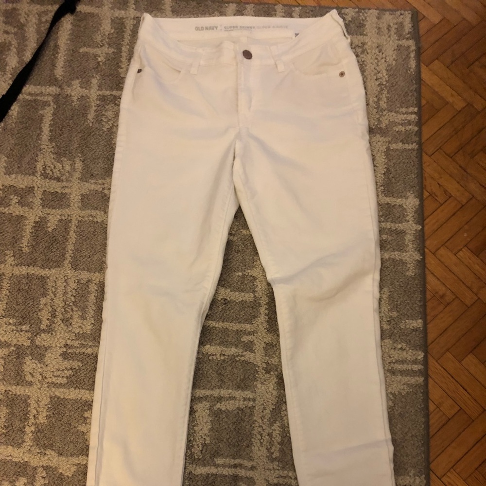 White super skinny mid-rise jeans